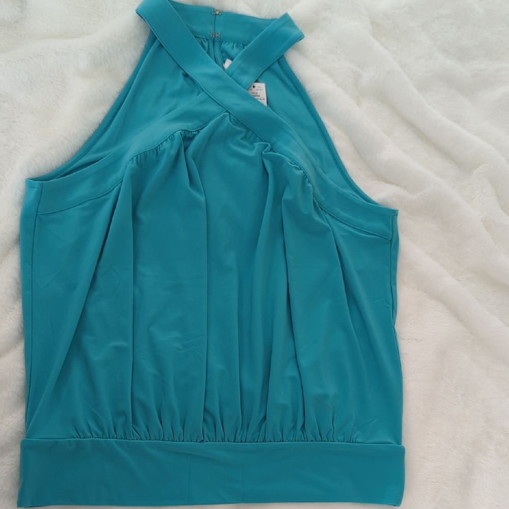 White House Black Market Turquoise Sleeveless Top